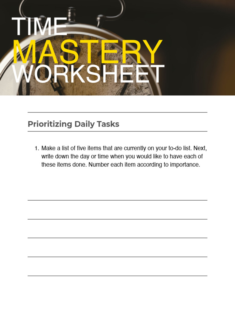 Prioritizing Daily Tasks Worksheet | PDF
