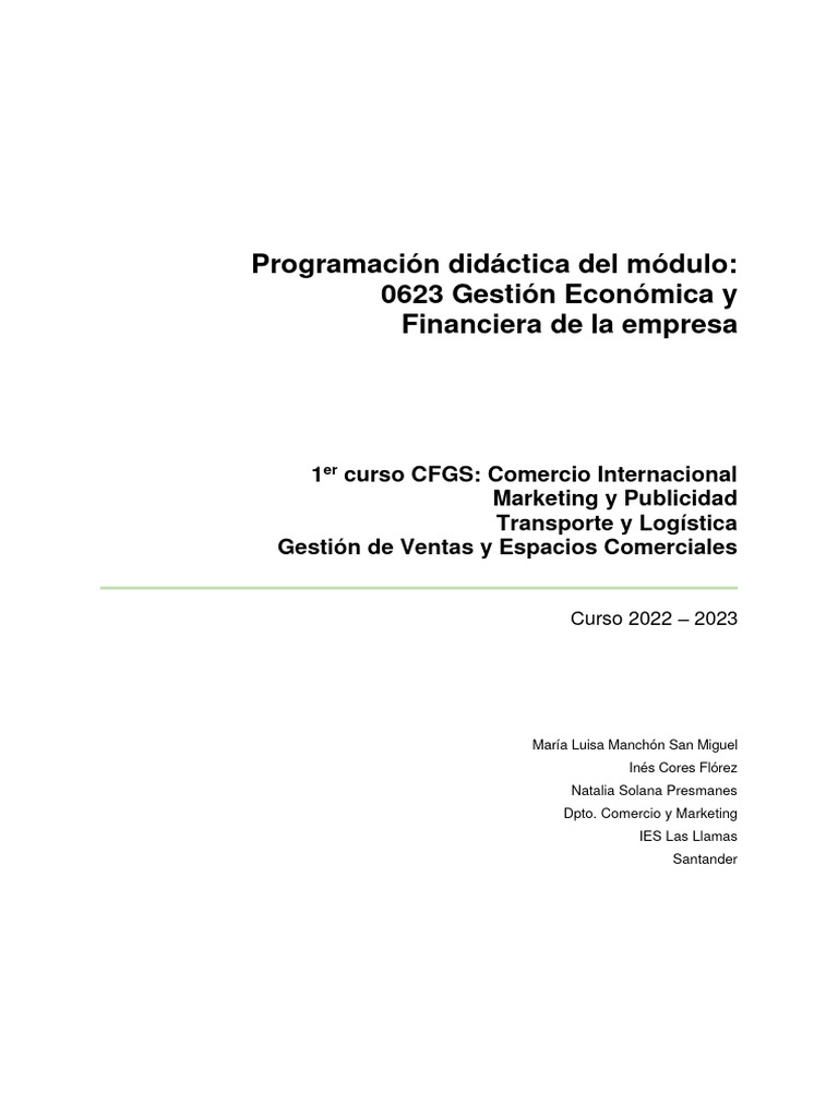 Gestión Económica y Financiera de La Empresa - IES Las Llamas | PDF |  Contabilidad | Business