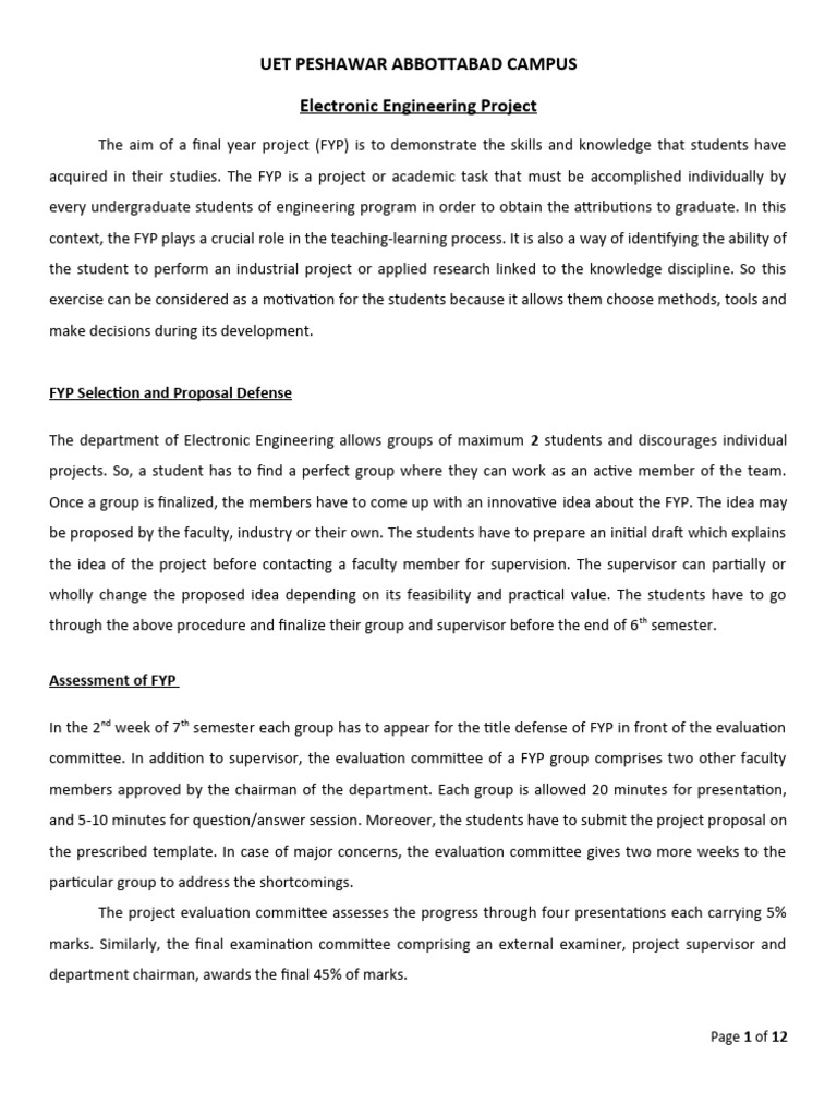 FYP Evaluation Criteria, Spring 2022 | Descargar gratis PDF ...