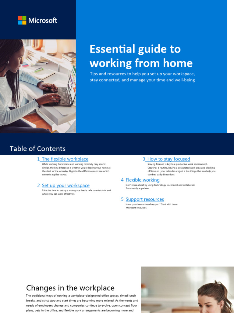 Essential Guide To Working From Home Pdf Microsoft Wi Fi