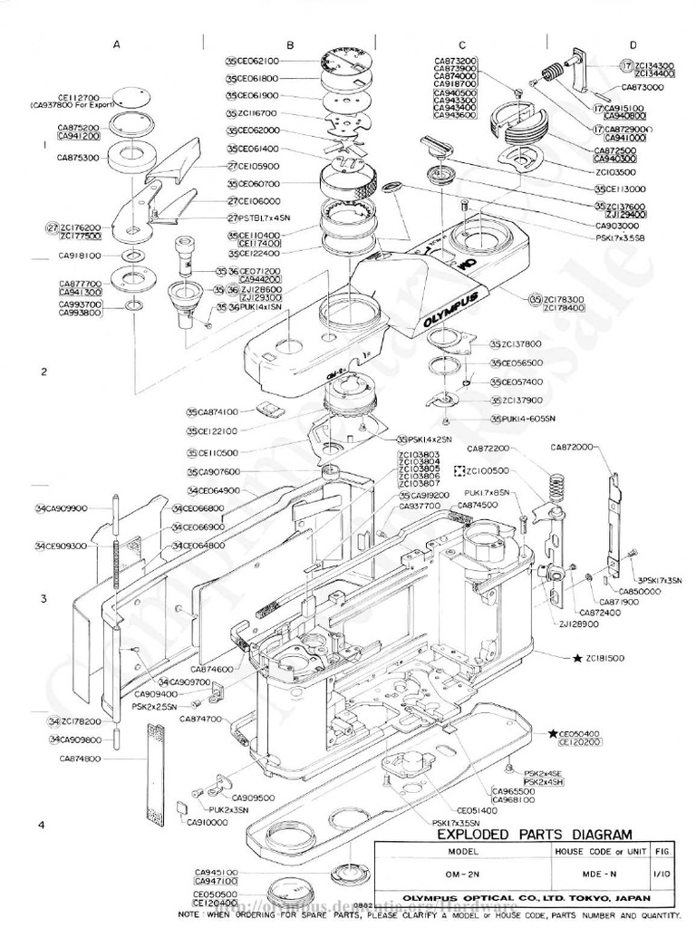 Olympus Om-2n Exploded Parts Diagram | PDF