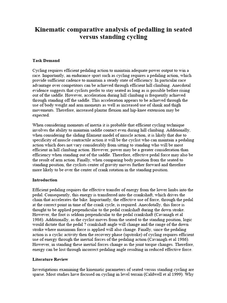 Kinematic Standing Cycling | PDF | Anatomical Terms Of Motion | Force