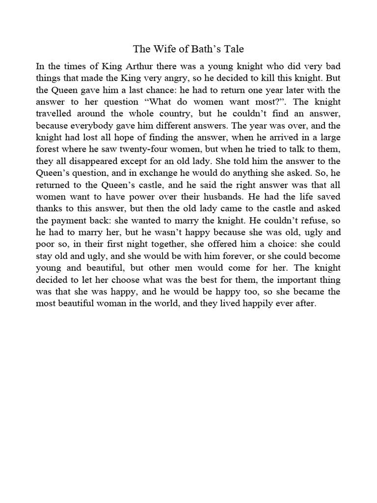The Wife of Bath's Tale | PDF