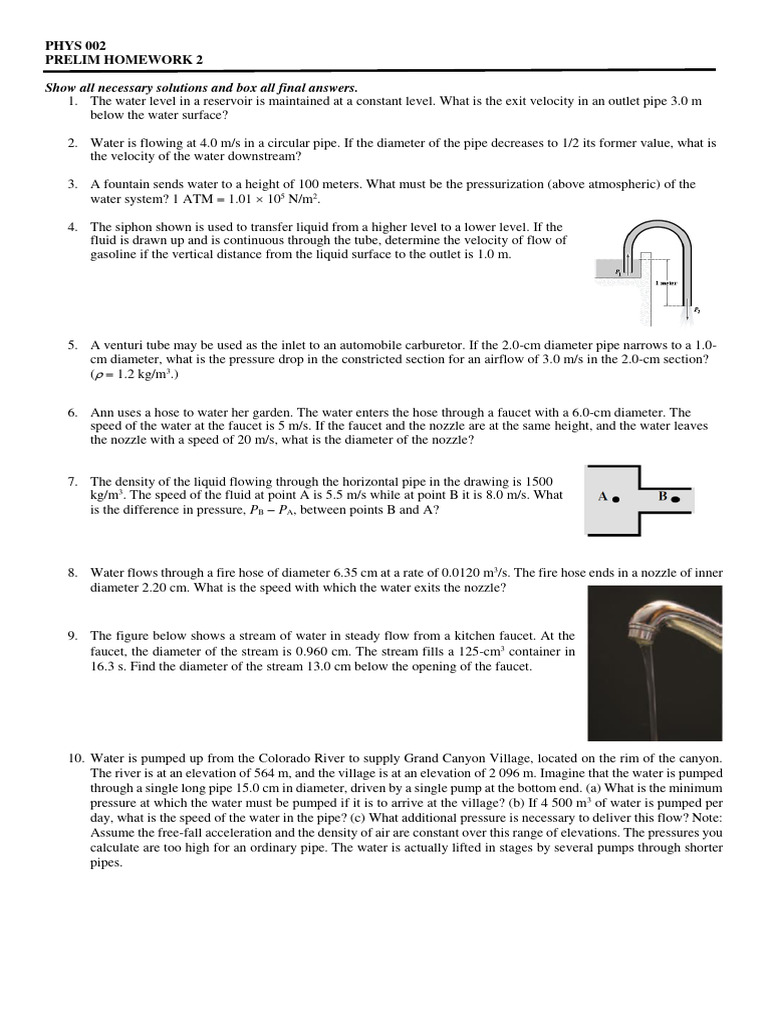 Fluid Dynamics Homework Problems | PDF | Pump | Civil Engineering