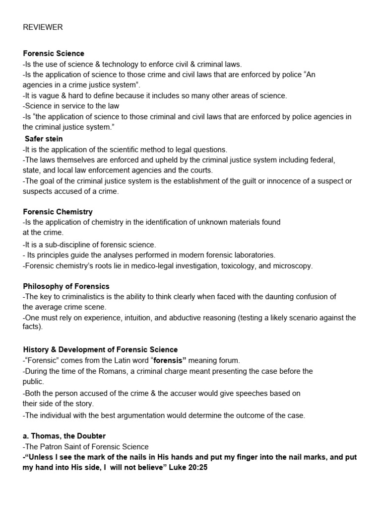 Forensic Science Lecture 1 Word PRELIM 3RDYR PDF Spectrophotometry