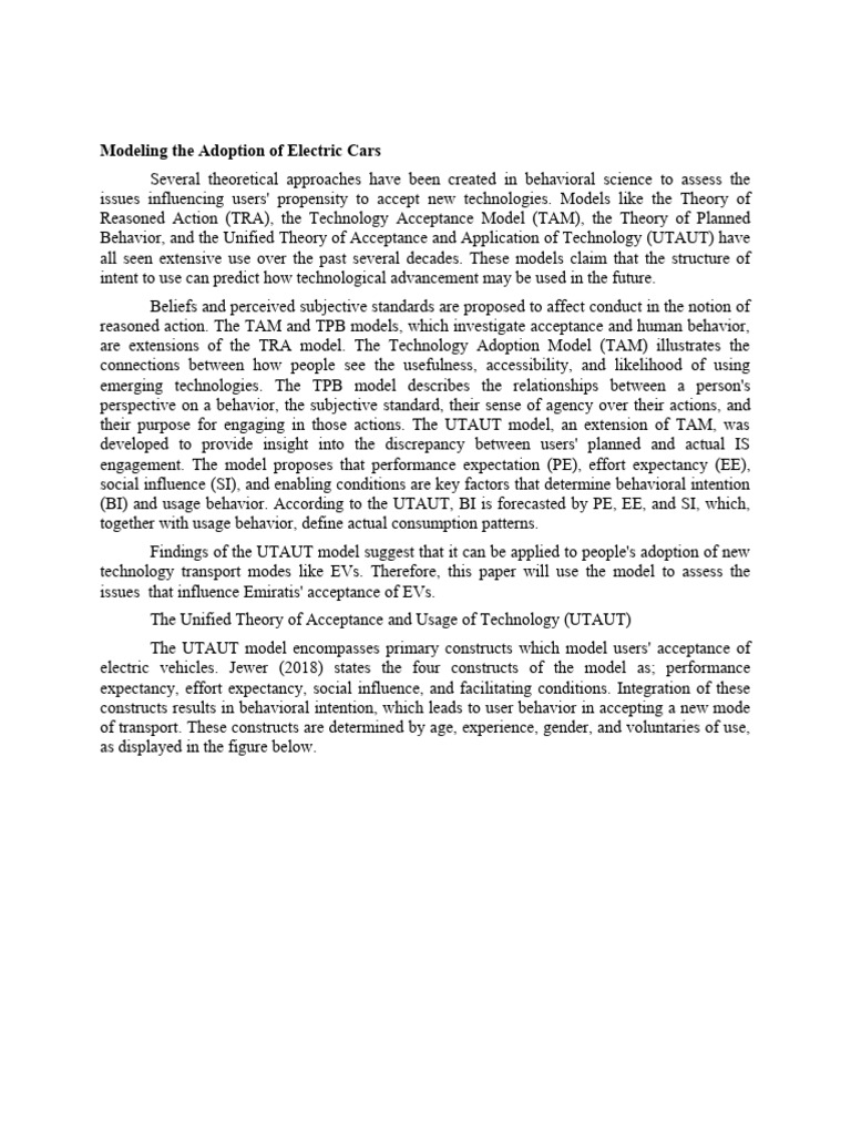 Factors Influencing Electric Car Adoption | PDF | Electric Vehicle | Risk