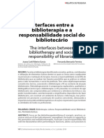 Interfaces Entre A Biblioterapia e A Responsabilidade Social Do Bibliotecário