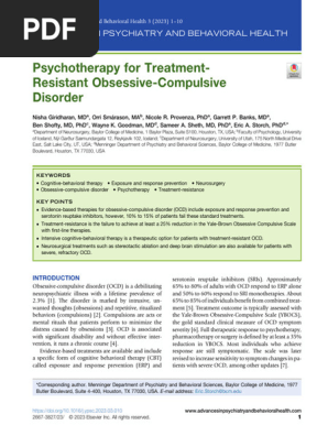 Psychotherapy for Treatment-Resistant Obsessive-Compulsive Disorder