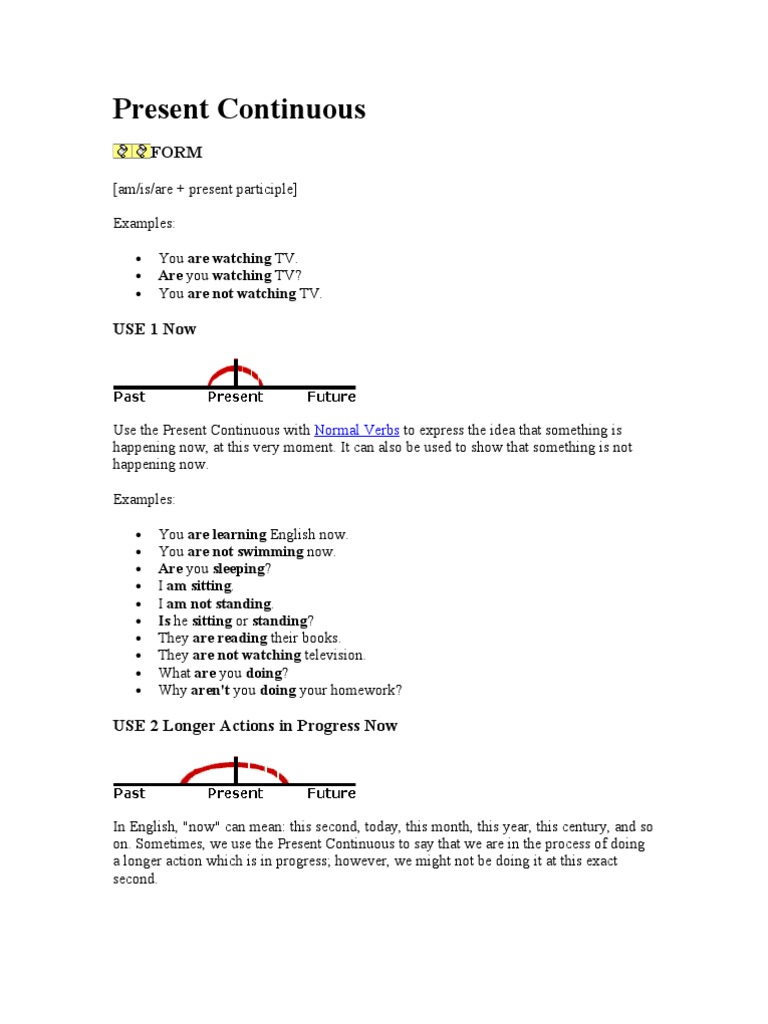 The Present Continuous Tense | PDF