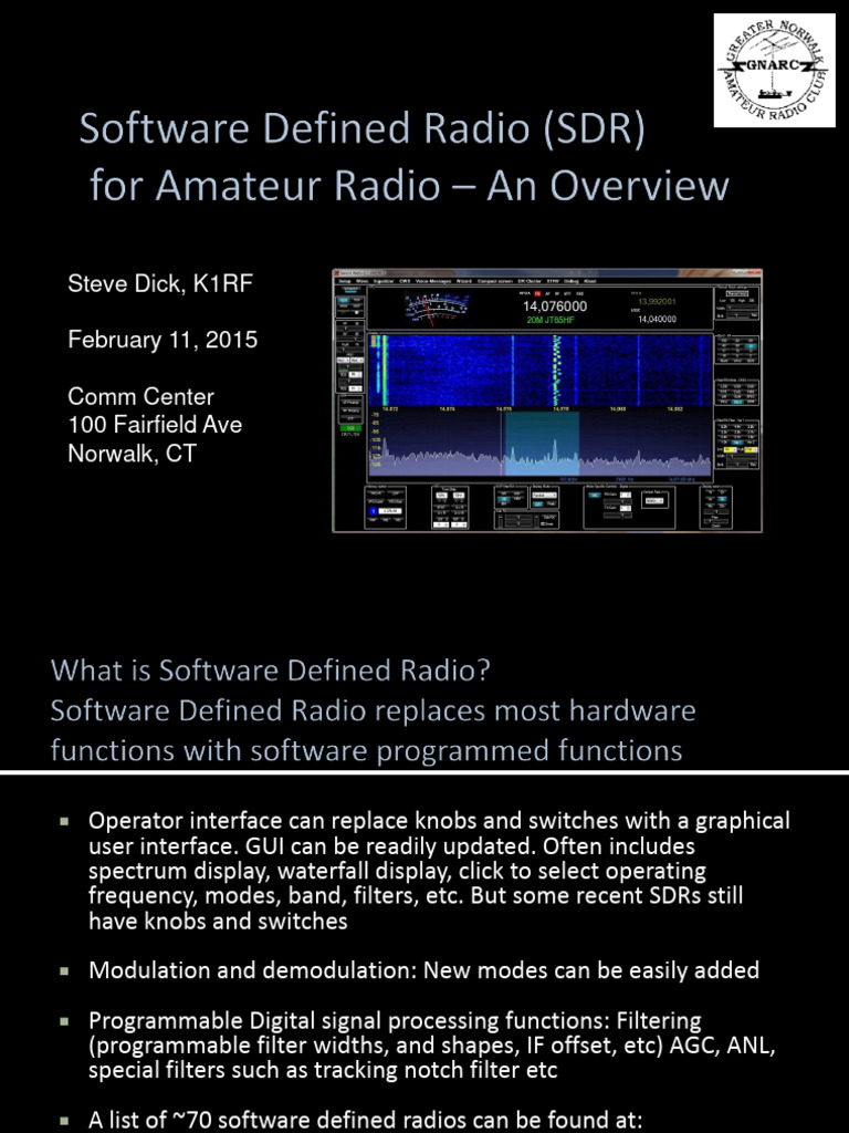 Overview of Software Defined Radios | PDF | Software Defined Radio ...
