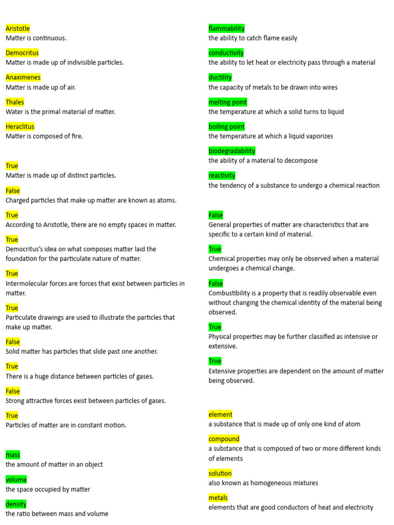 Understanding Matter: Properties and Composition | PDF | Chemical ...