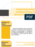 Explaining Verbal Communication & Miscommunication