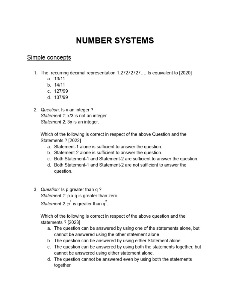 Class 6 Number System Concepts | PDF | Numbers | Prime Number