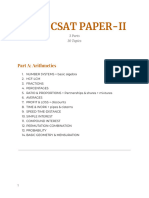 CSAT Paper II - Topics