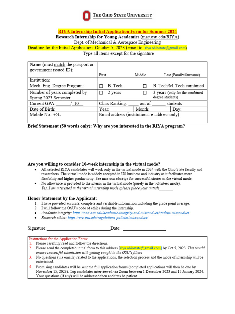 Ohio intern form pdf ohio state university
