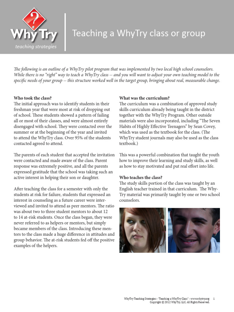 Teaching A Whytry Class | PDF | Curriculum | Teachers