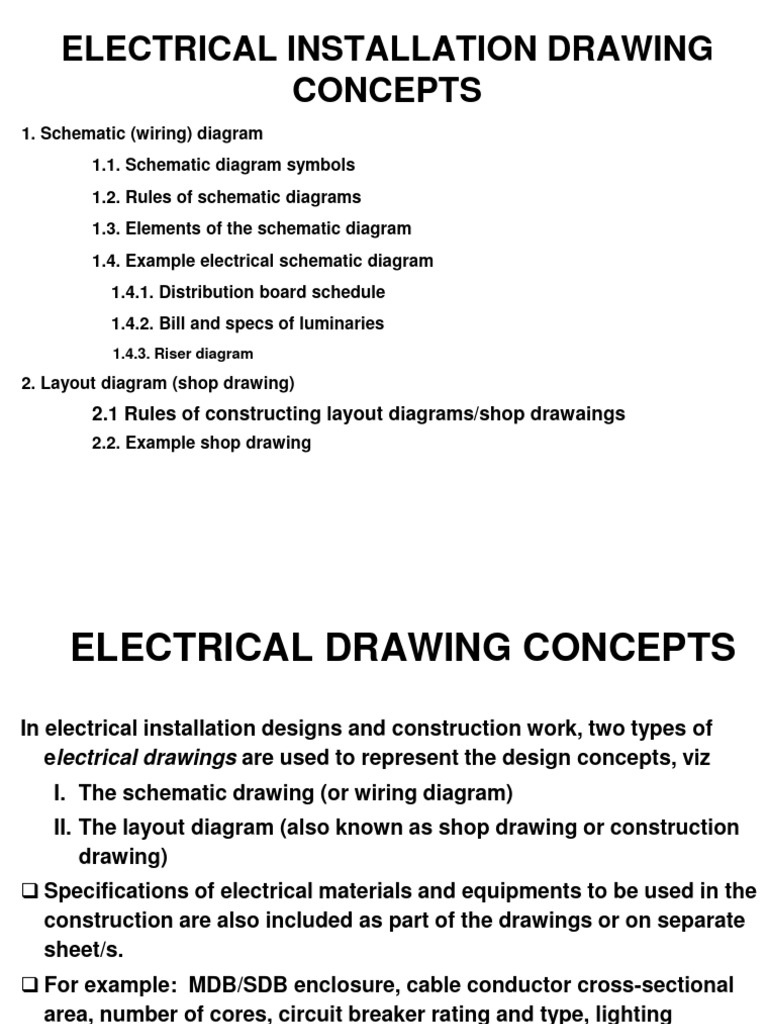 Electrical Installation Drawing Guide | PDF | Electrical Wiring | Ac ...