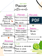 Planner Calendario Settimanale Bianco Semplice Dieta Alimentazione