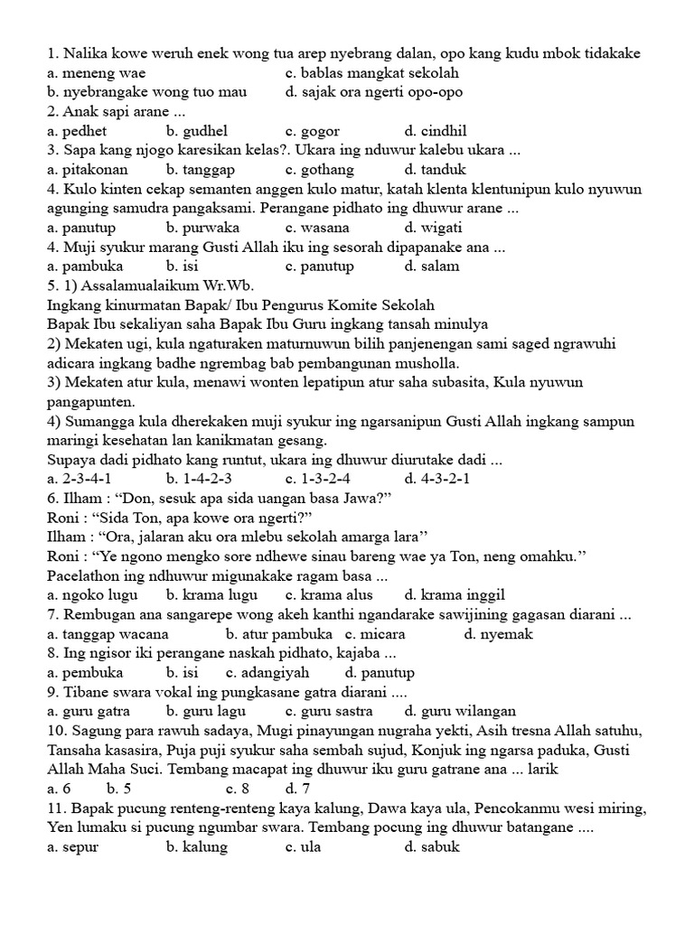 B Jawa Kls 6 | PDF