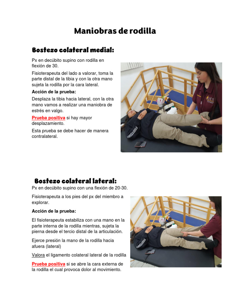 Maniobras de Bostezo en Evaluación de Rodilla | PDF | Relaciones
