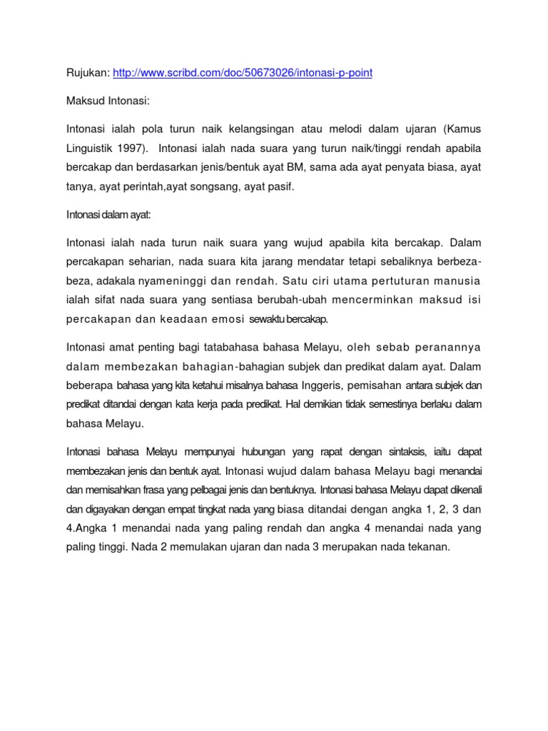 Peranan Intonasi