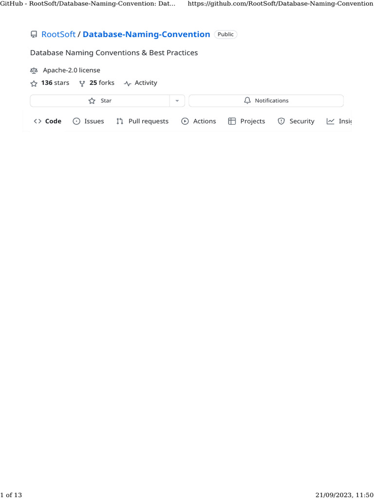 GitHub RootSoft DatabaseNamingConvention Database Naming