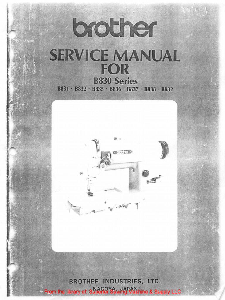 Brother LT2B830 Series Service Manual PDF Sewing Machine Belt
