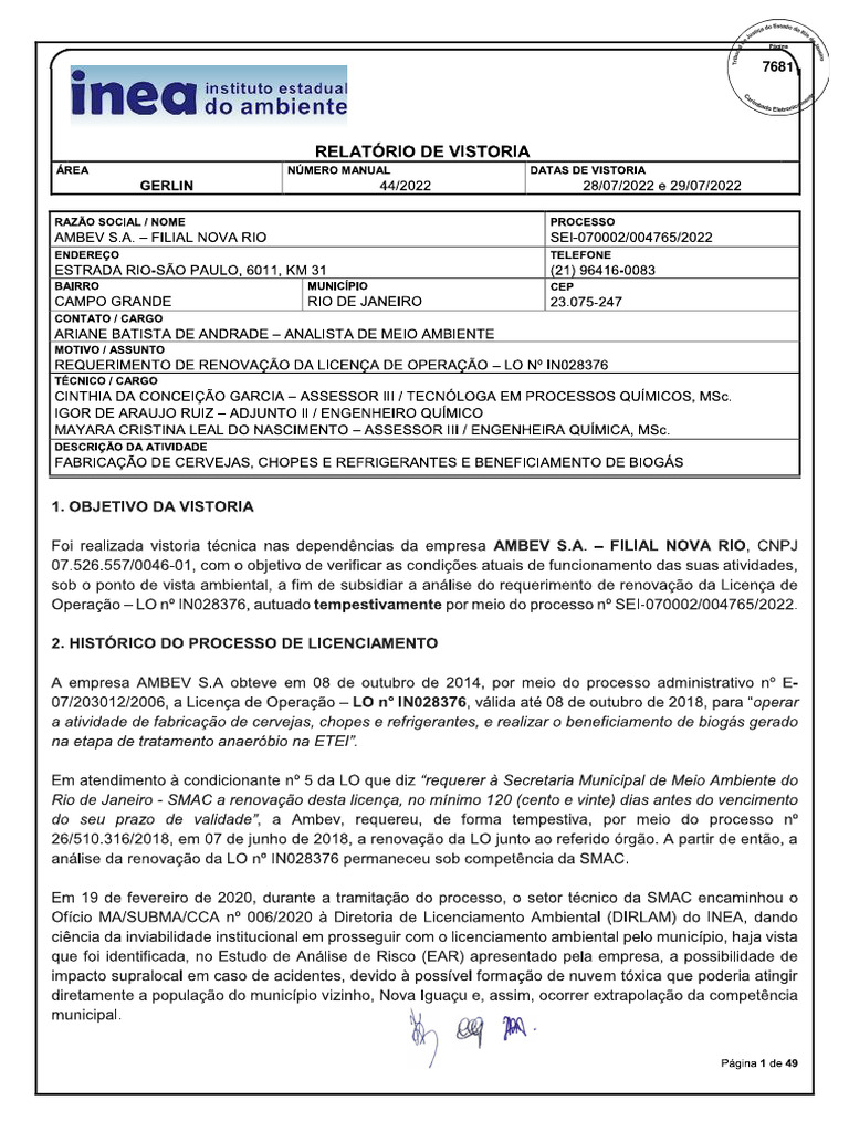 Exigências INEA | PDF