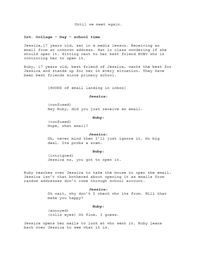 Ollie's Letter to Jessica: A Reunion | PDF | Language Arts & Discipline ...
