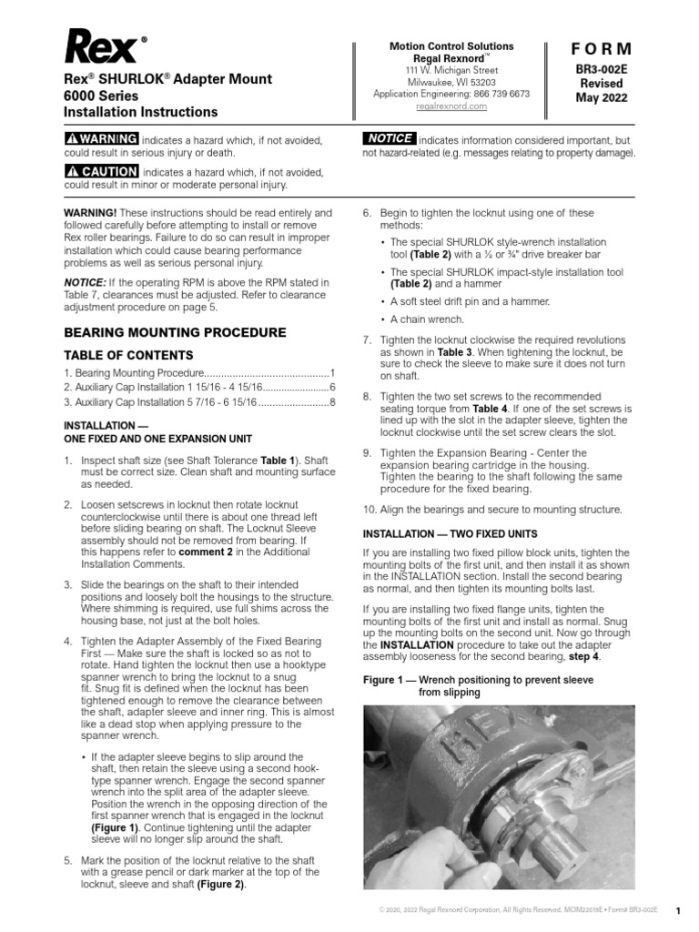 BR3 002 Manual PDF Bearing (Mechanical) Screw