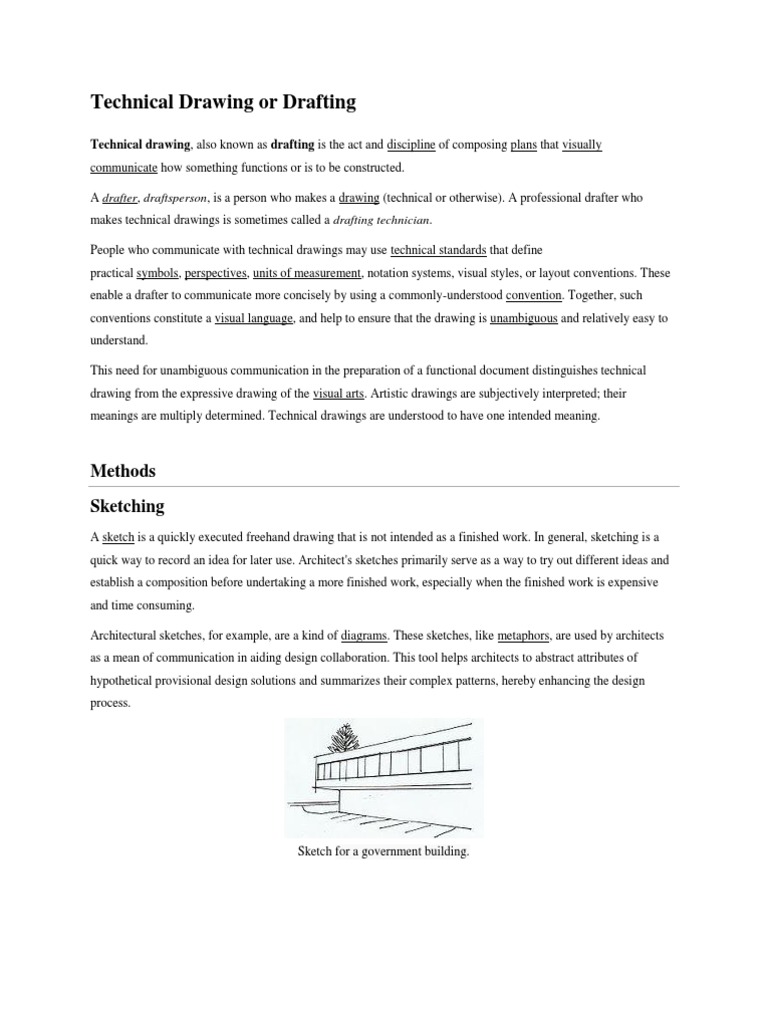 Technical Drawing or Drafting: Methods Sketching | PDF | Technical ...