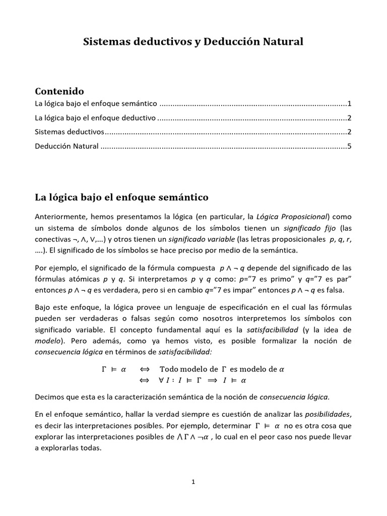 Sistemas Deductivos y Deducción Natural | PDF | Razonamiento deductivo ...