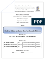 Contribution À L'inventaire Des Arachnides À Tebessa