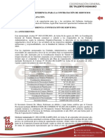 Términos de Referencia para La Contratación de Servicios