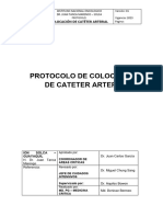 Protocolo de Colocación de Cateter Arterial Uci - Solca