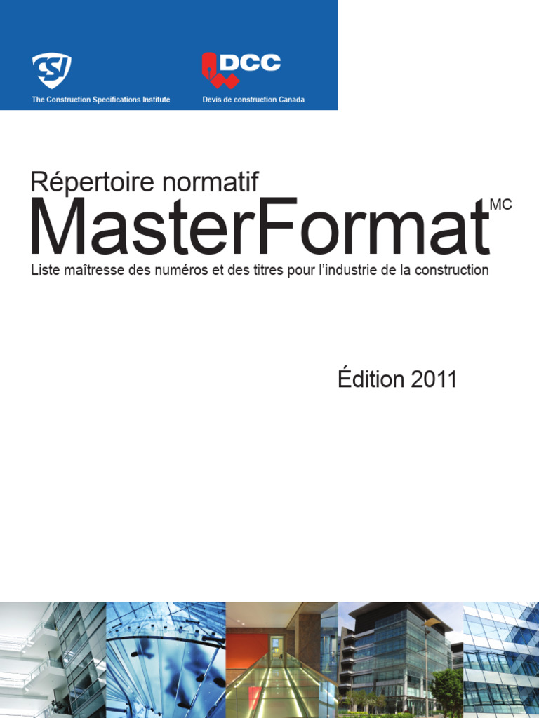 Master Format 2011 Francais | PDF | Plomberie | Canada