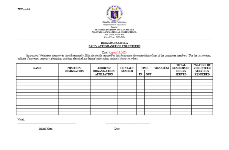 How To Fill Up Be Form 4