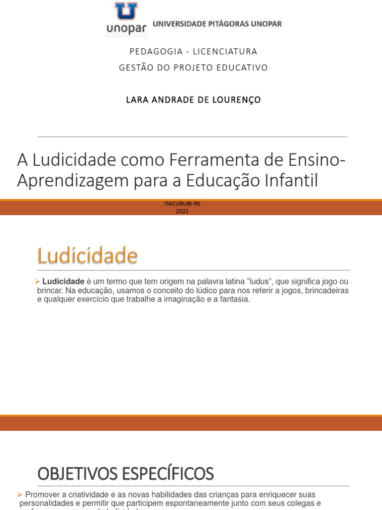 Projeto com jogos educativos Com ludicidade a aprendizagem é