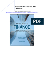 Solution Manual For Introduction To Finance 17th Edition Ronald W Melicher