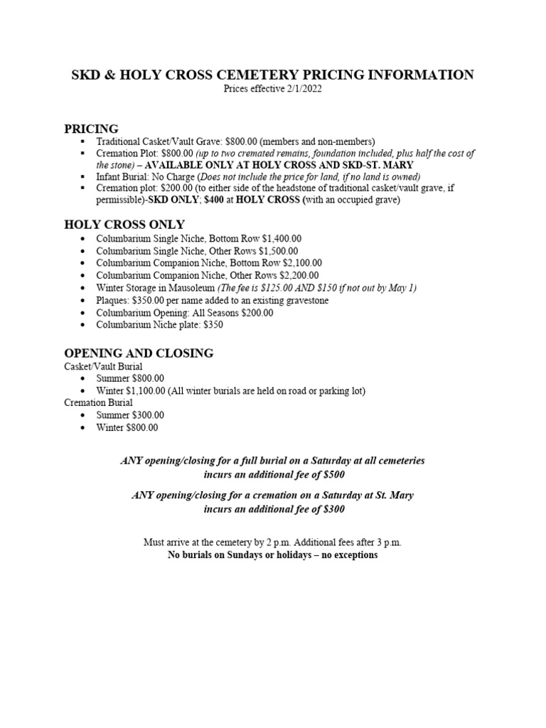 Joint pricing list skd and holy cross pdf