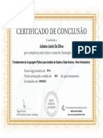Certificate Fundamentos de Linguagem Python para Analise de Dados e Data Science 63eafc3b52d7b4001a07e6f5