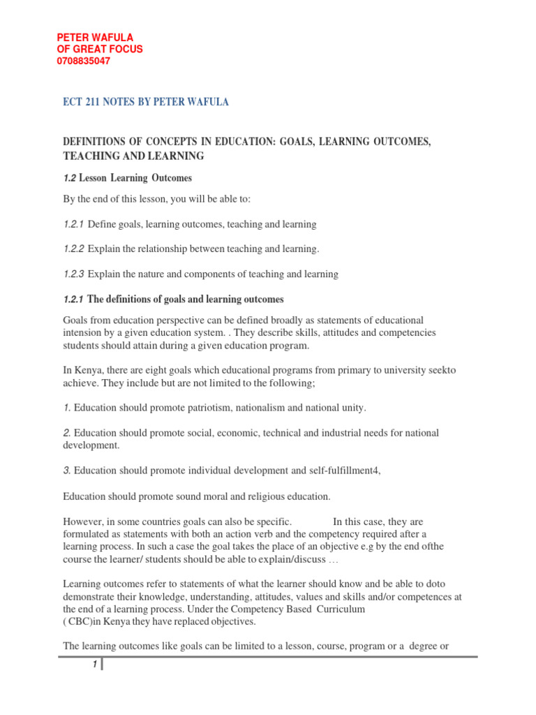 Ect 211 Notes Bypeter Wafula Pdf Systems Theory Learning