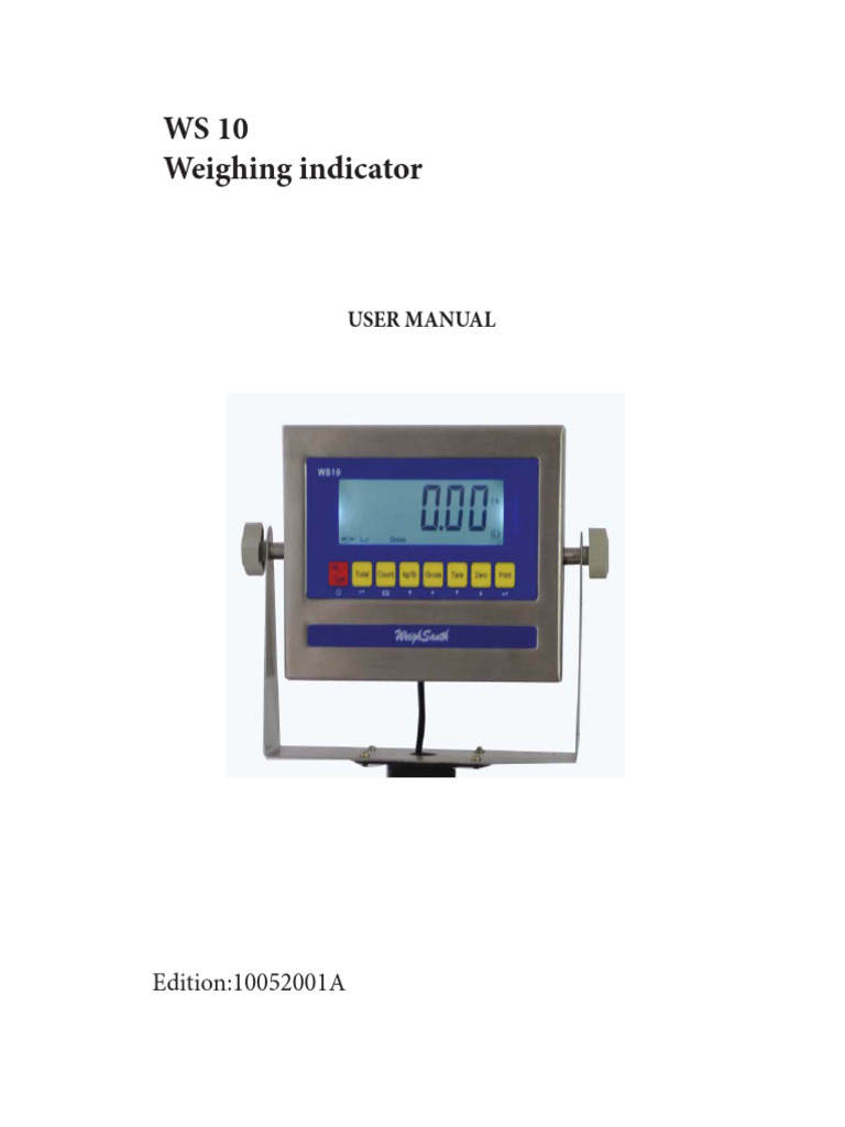 WS10 Weighing Indicator User Manual | PDF | Manufactured Goods ...