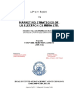 Marketing Strategies of LG Electronics India LTD.: A Project Report On
