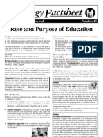 Role and Purpose of Education: Ociology Actsheet