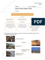 Factors That Affect The Environment: All in Science 9 Orksheet 3