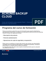 Acronis Backup Cloud v.7.9 - Curso Formacion para Soporte - Descripcion Producto y Funciones