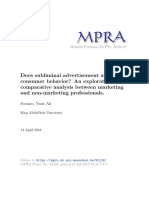 Does Subliminal Advertisement Affect Consumer Behavior? An Exploratory Comparative Analysis Between Marketing and Non-Marketing Professionals