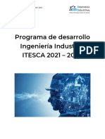 Programa de Desarrollo de La Ingeniería Industrial de ITESCA 2021