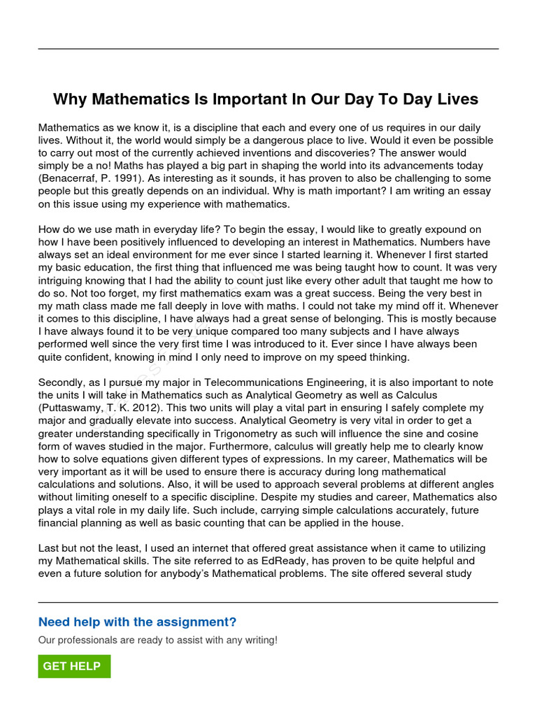 Reasons Why Mathematics Is Important